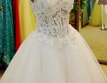 short white ball gown